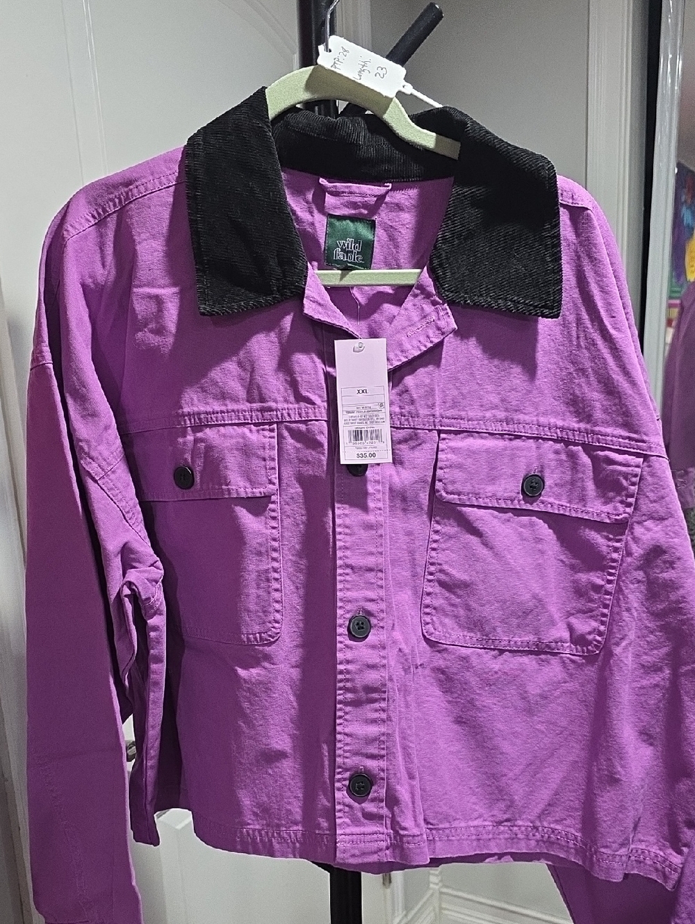 wild fable Purple Jacket with Black Corduroy Collar